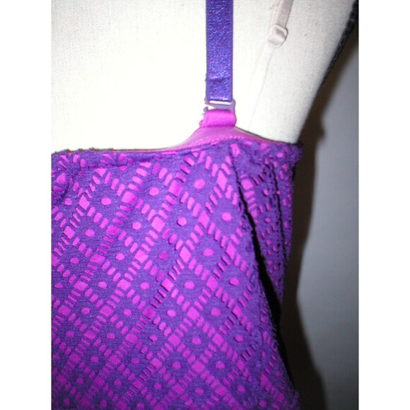 New Lane Bryant Womens Dress 26 Purple Dark Light Plus Tank Strapless Adjustable - Picture 5 of 11